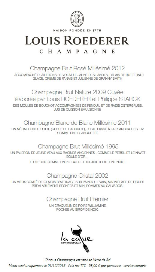 menu champagne